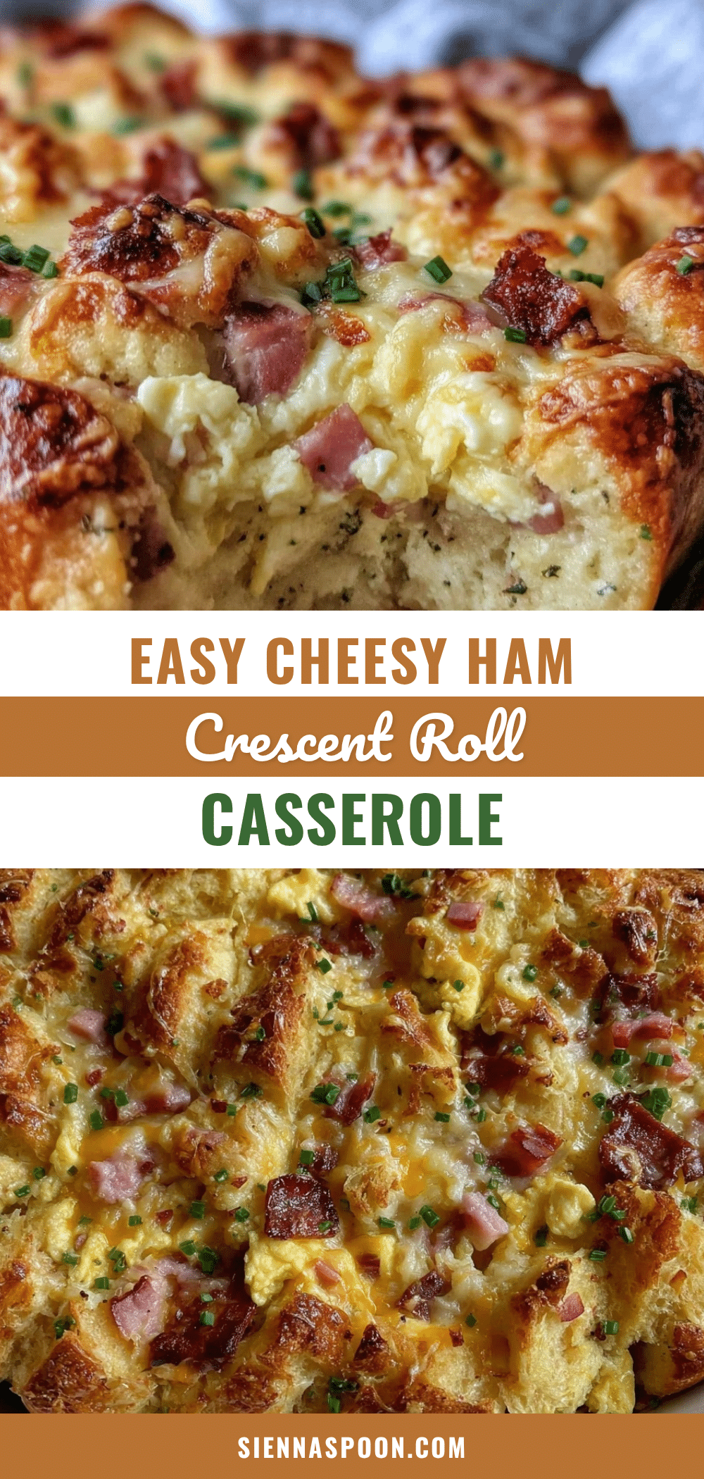 easy cheesy ham crescent roll breakfast casserole recipe