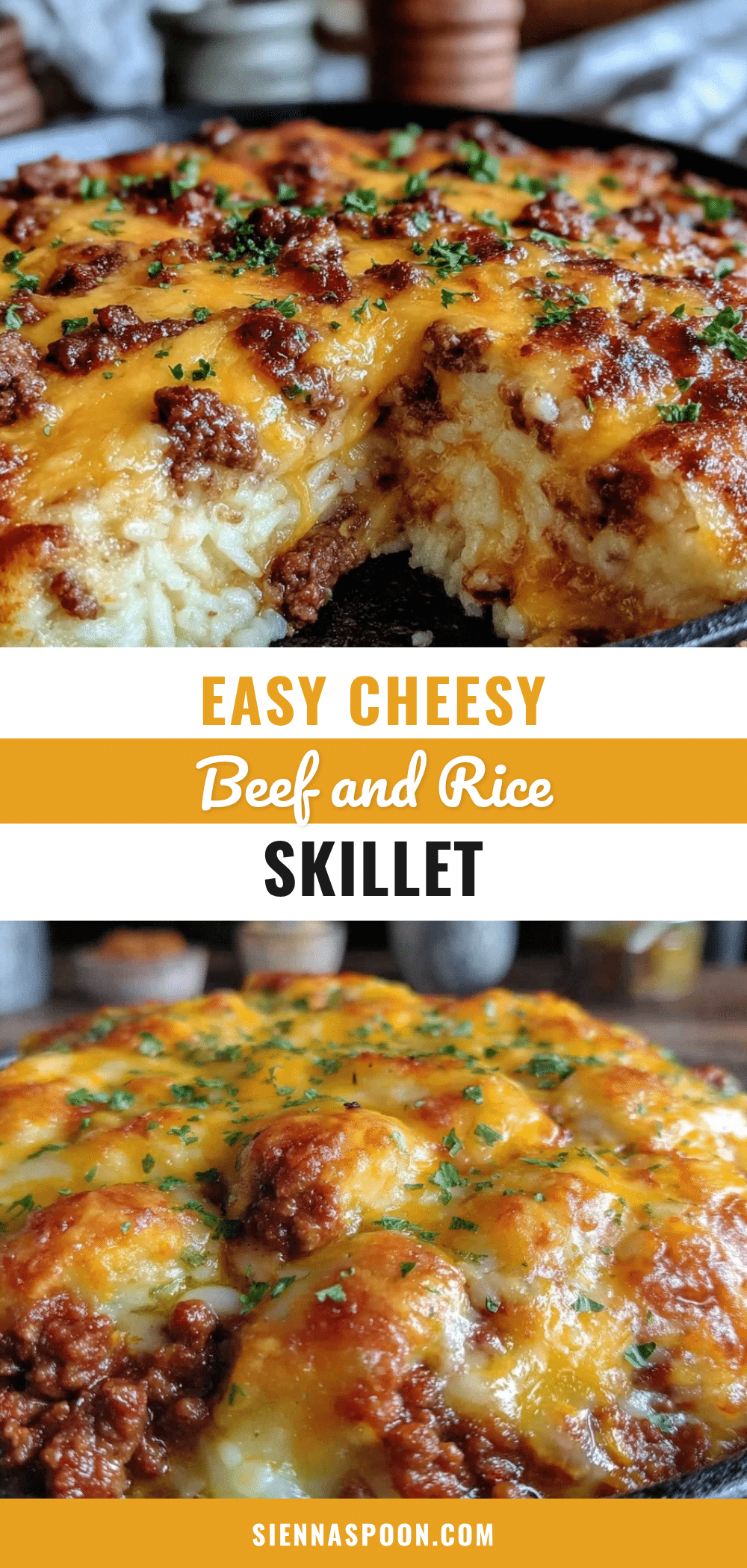 easy cheesy rice and ground beef skillet dinner recipe