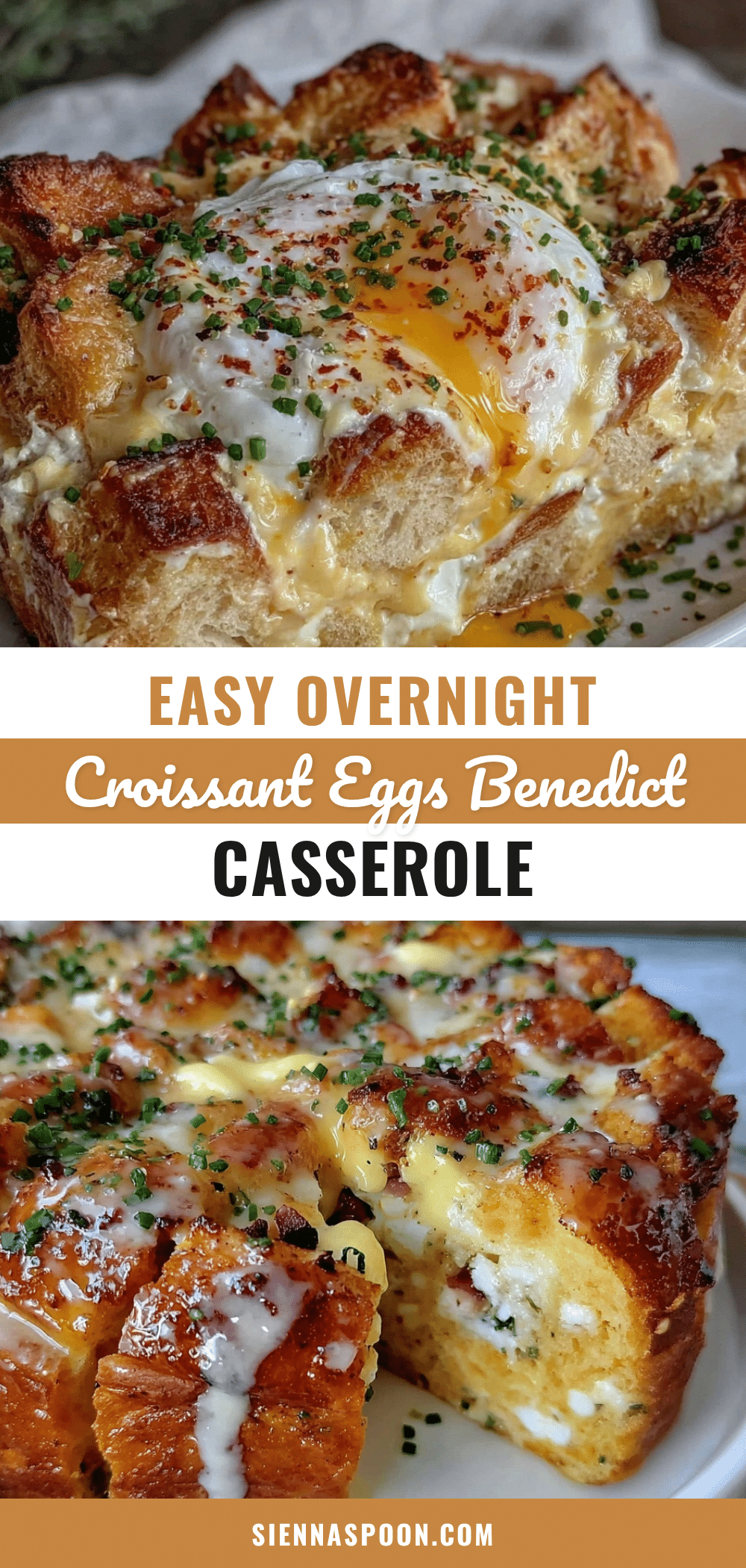 Easy Overnight Dump-and-Go Croissant Eggs Benedict Casserole recipe