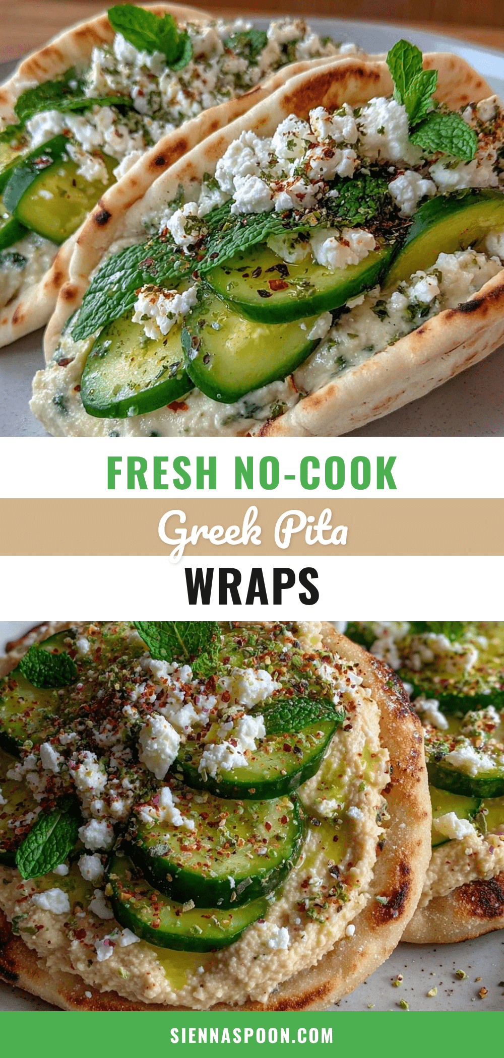 fresh no-cook greek pita wrap recipe