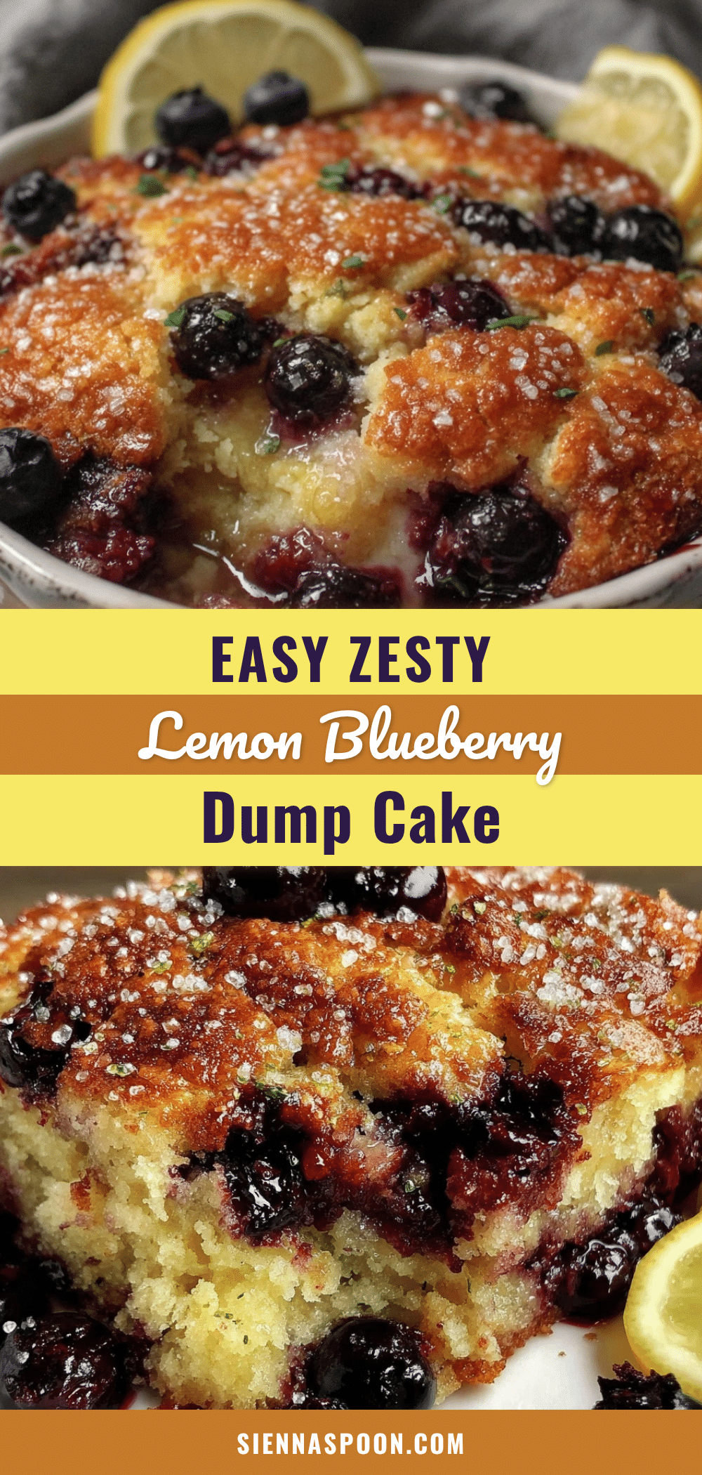 one-bowl lemon blueberry dump cake recipe