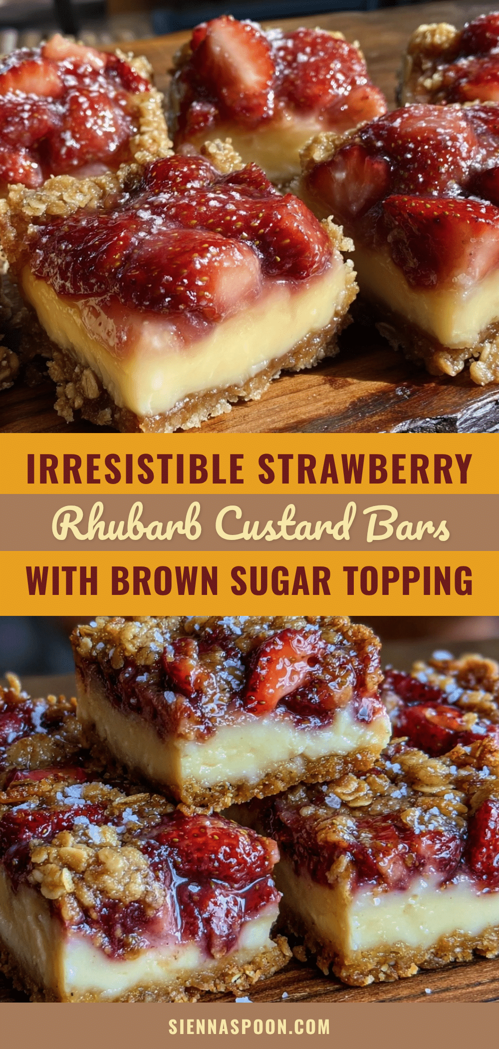 strawberry rhubarb custard bars recipe