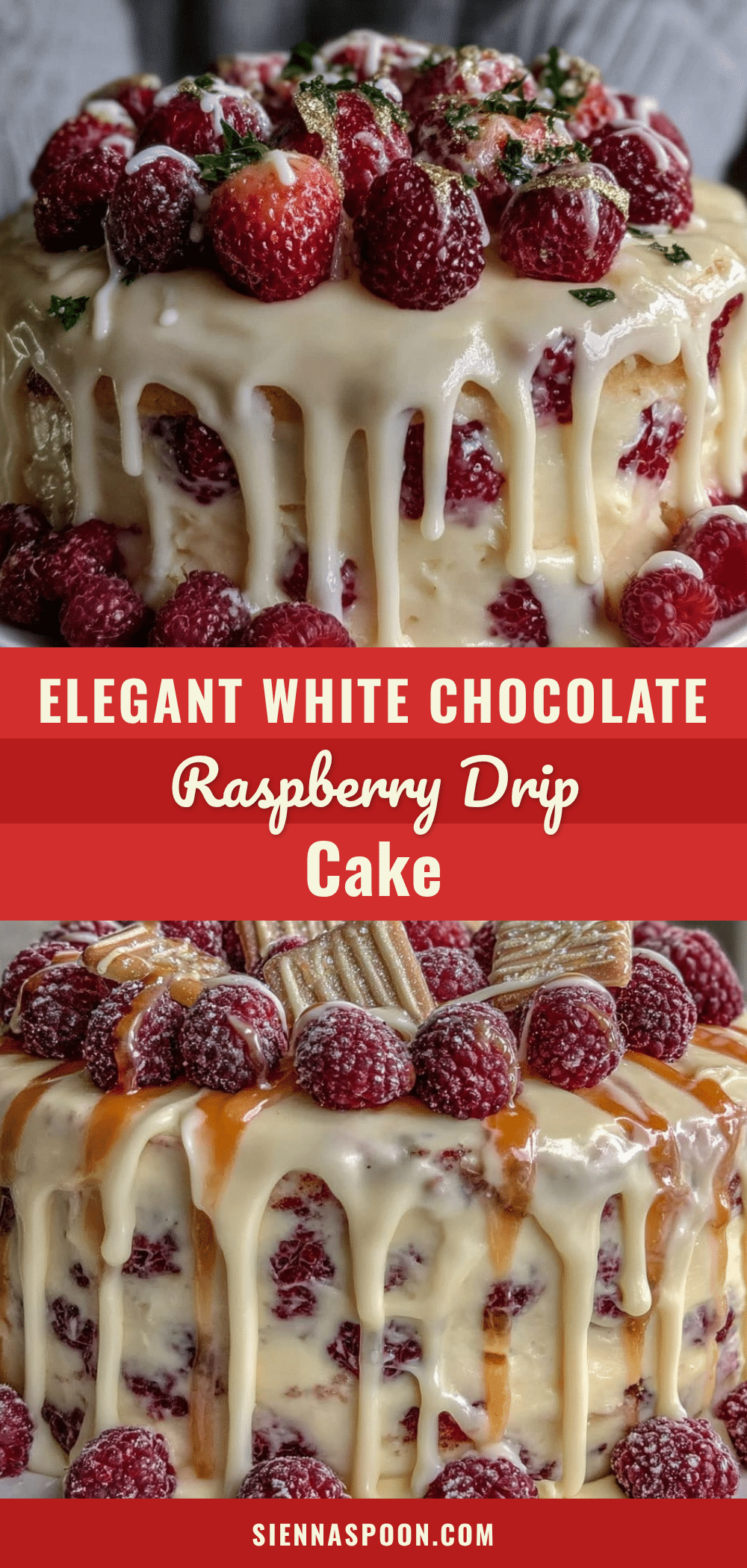 white chocolate raspberry graduation drip cake recipe