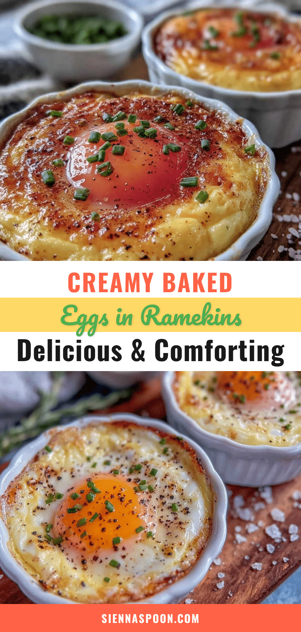creamy baked eggs in ramekins recipe