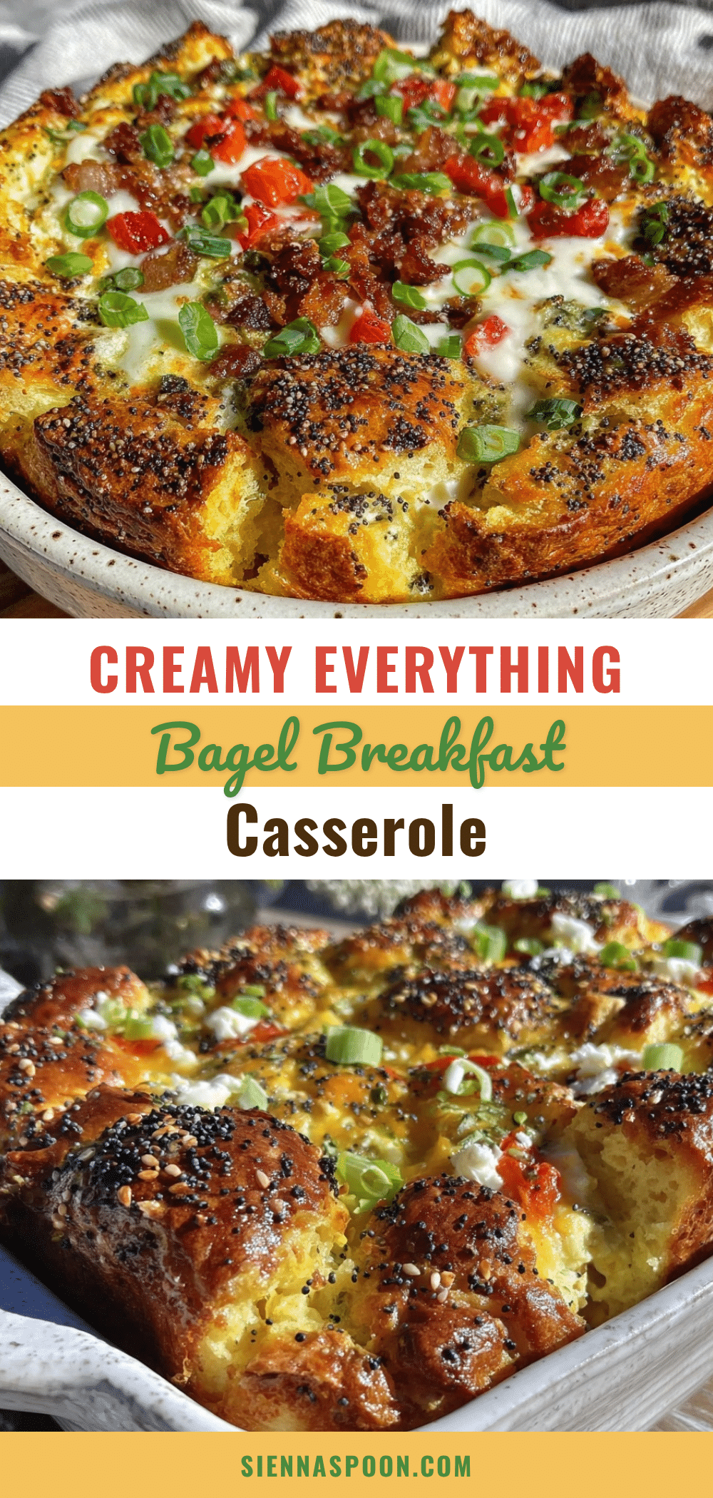 creamy everything bagel breakfast casserole recipe