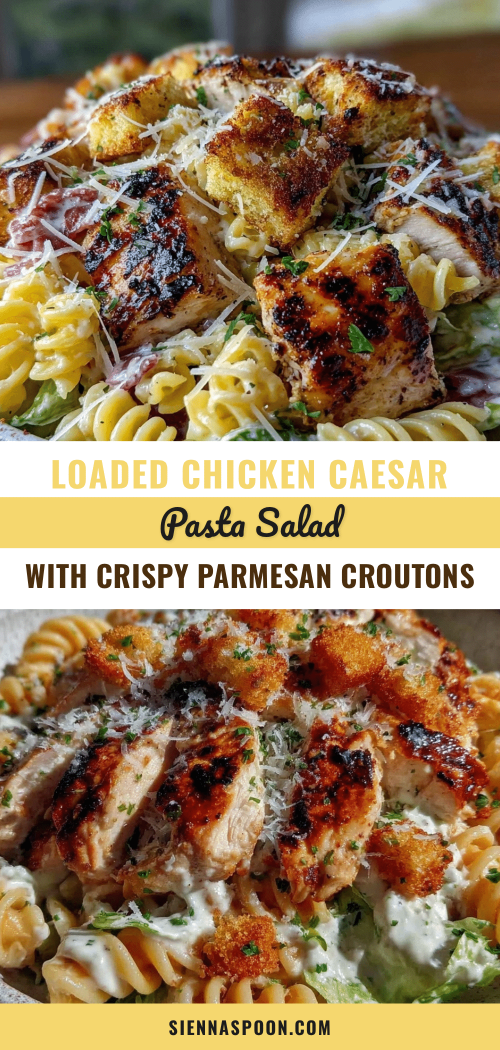 crispy loaded chicken caesar pasta salad recipe