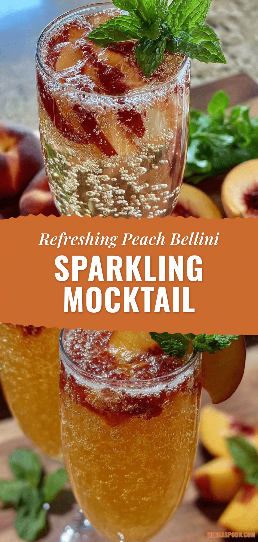 Peach Bellini Mocktail recipe