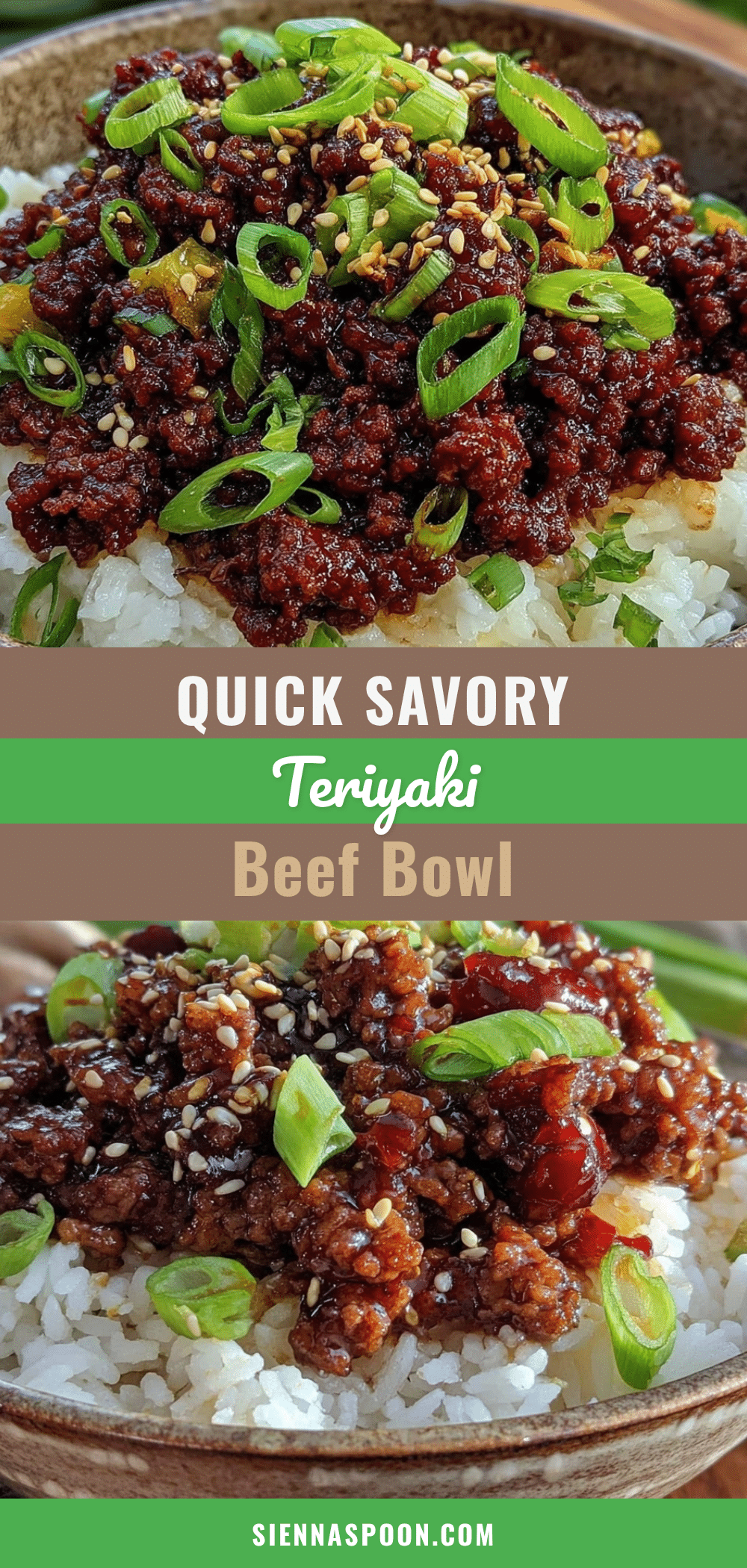 Quick Savory Teriyaki Ground Beef Rice Bowl recipe