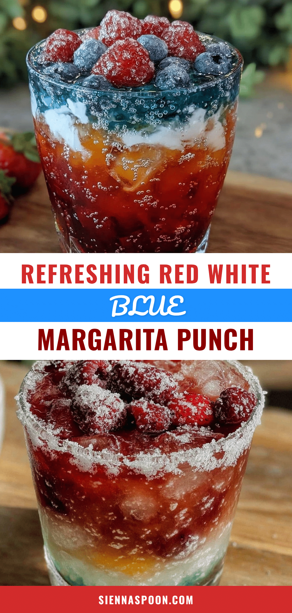 Refreshing Sparkling Red White and Blue Margarita Punch recipe