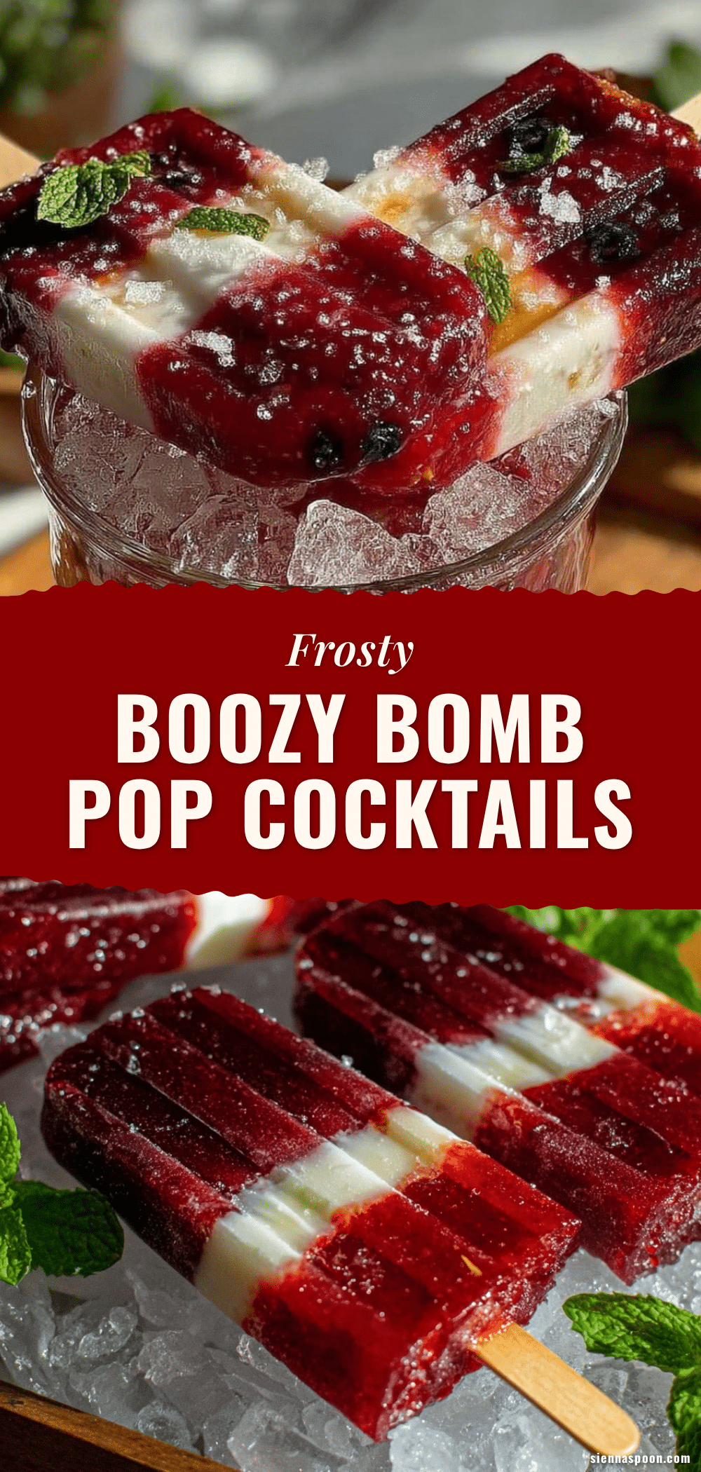 Boozy Bomb Pop Popsicle Cocktails recipe