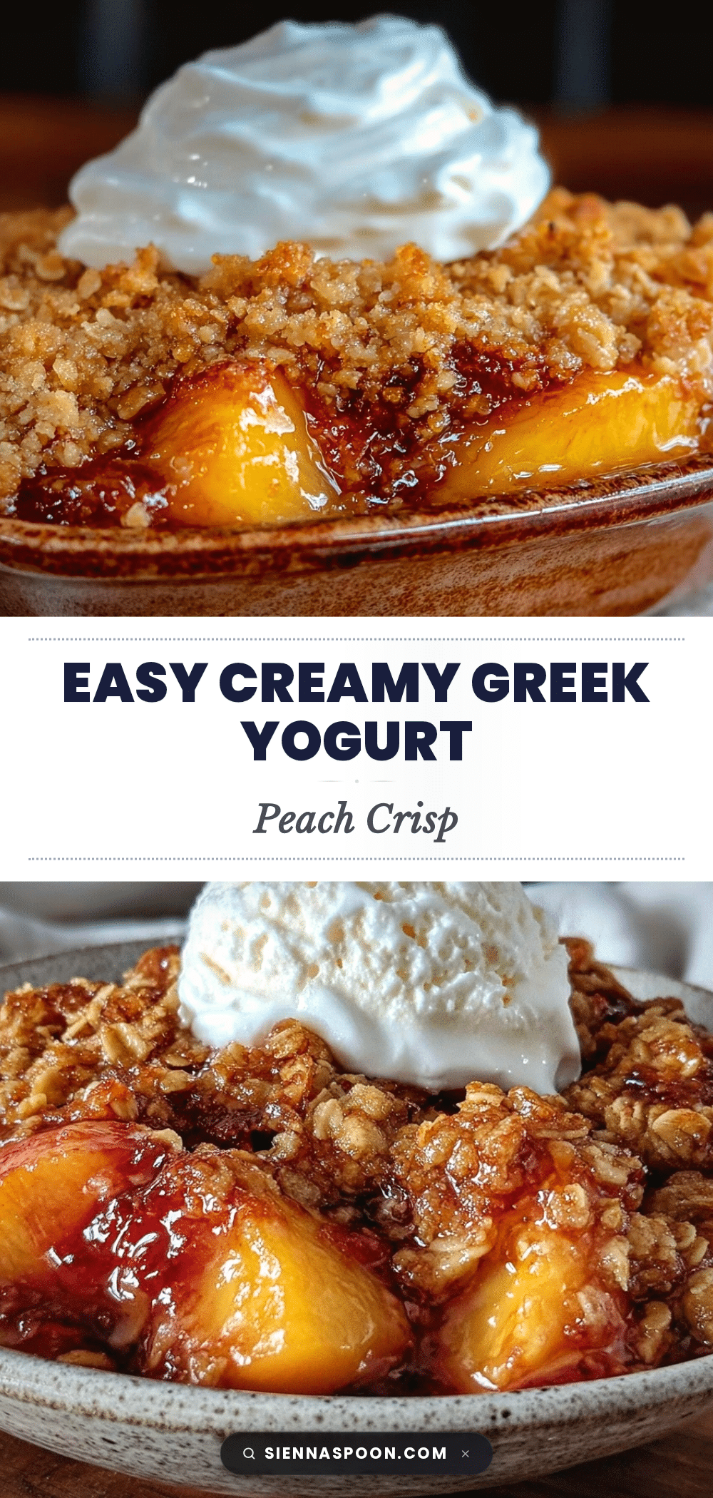 creamy greek yogurt peach crisp recipe