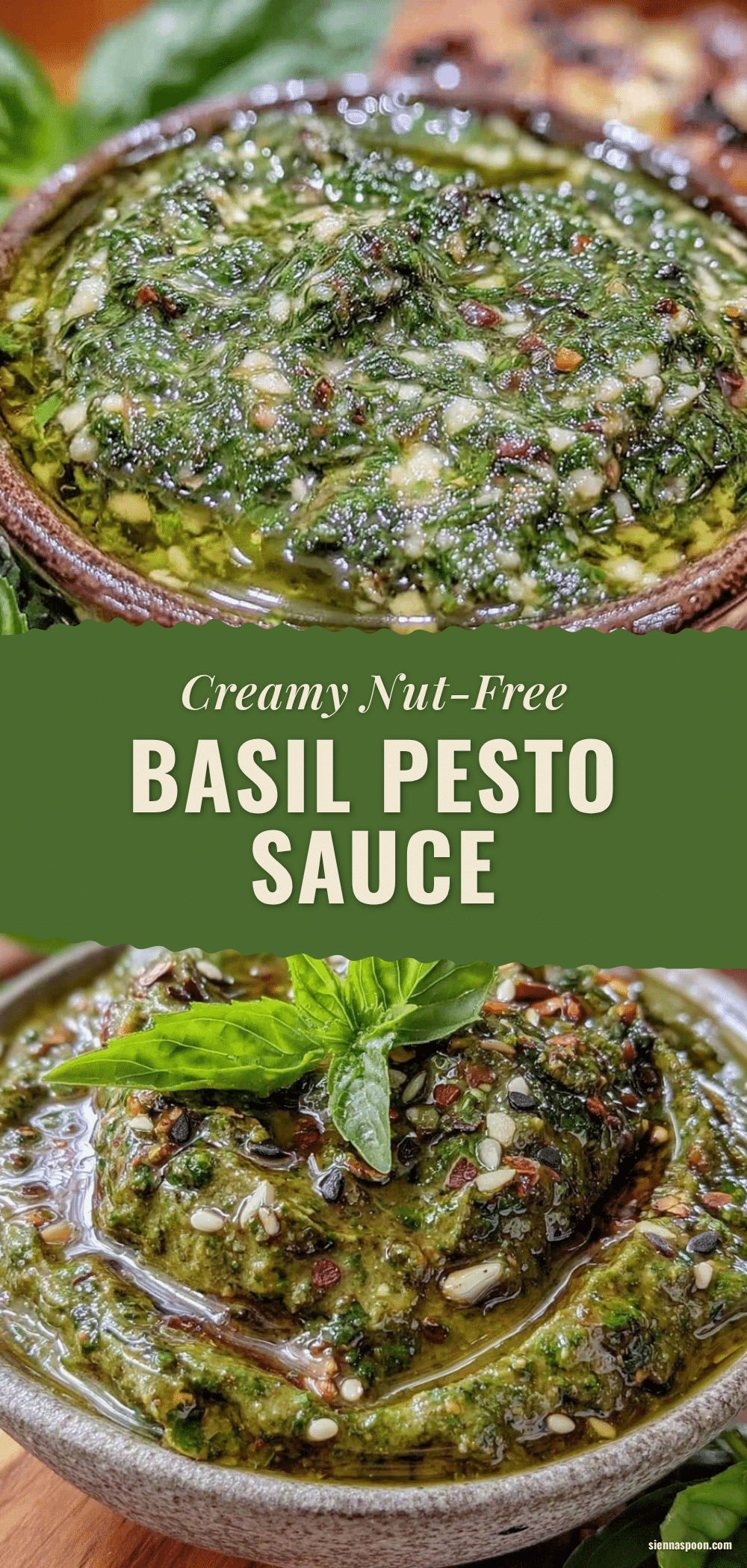 creamy nut-free basil pesto sauce recipe