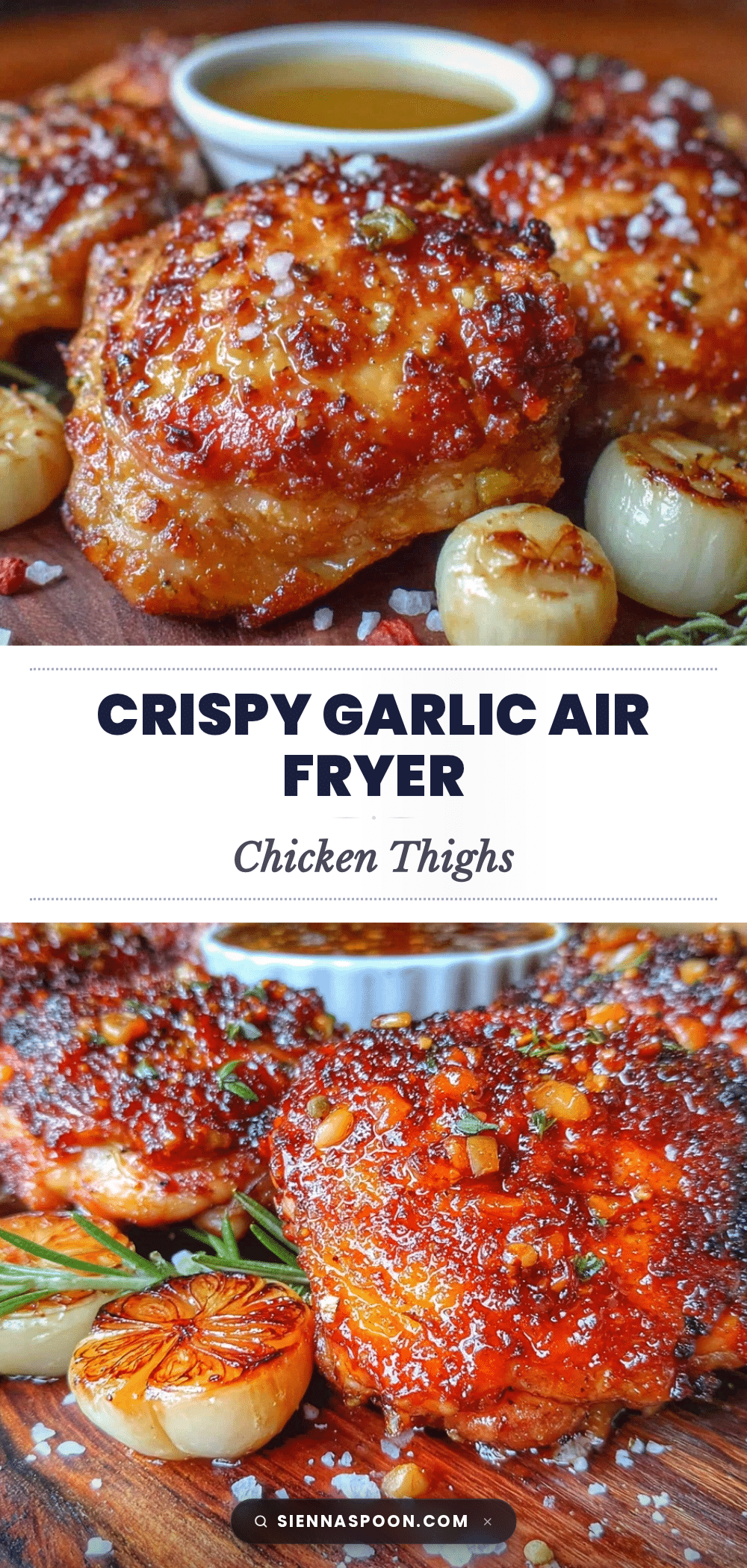 crispy garlic air fryer chicken thighs recipe
