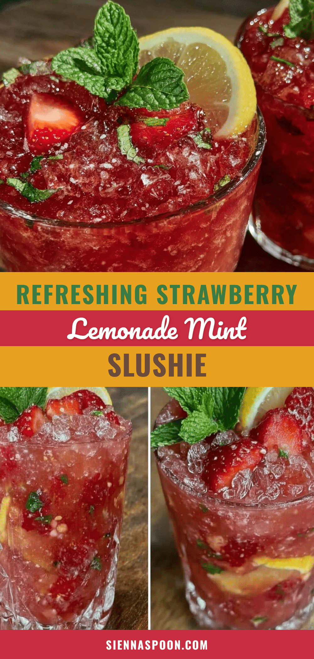 Strawberry Lemonade Mint Slushie recipe