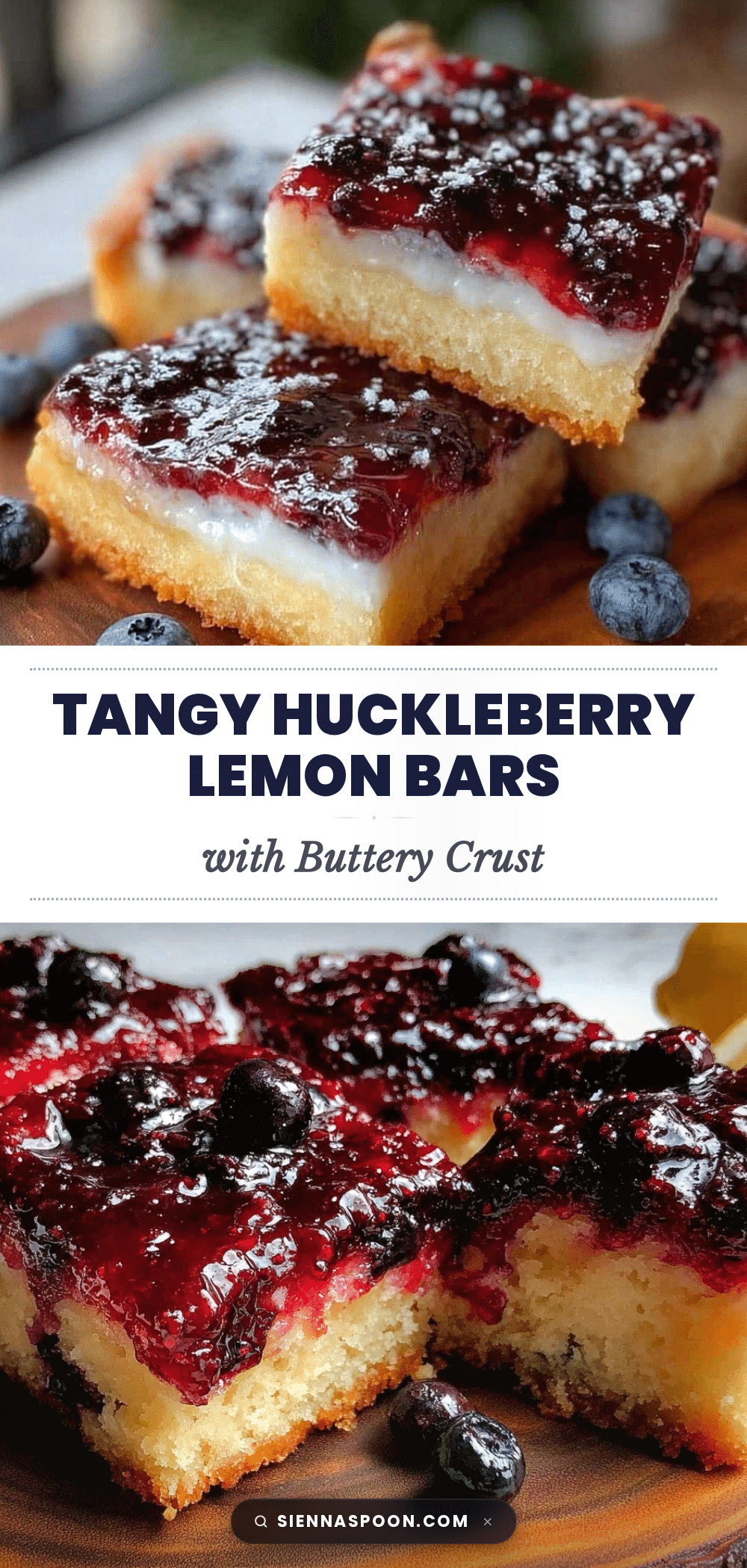 Tangy Huckleberry Lemon Bars recipe