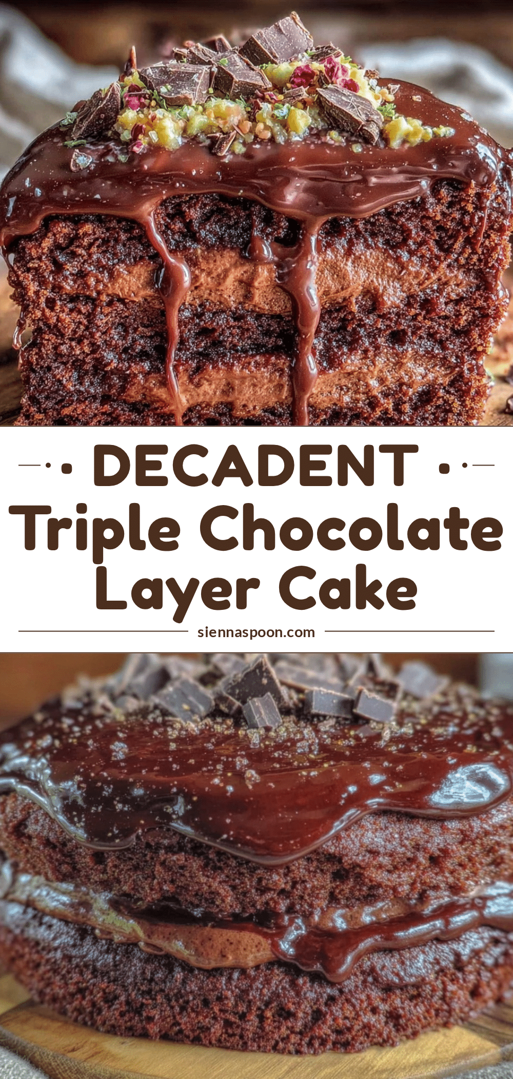 triple chocolate layer cake recipe