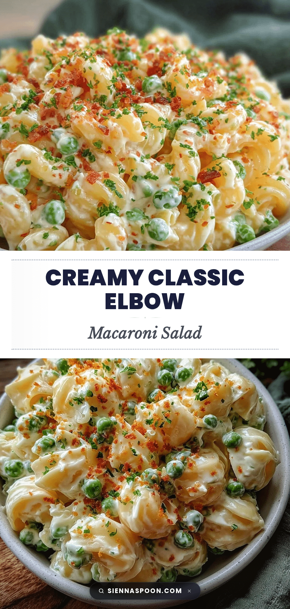creamy classic elbow macaroni salad with peas recipe