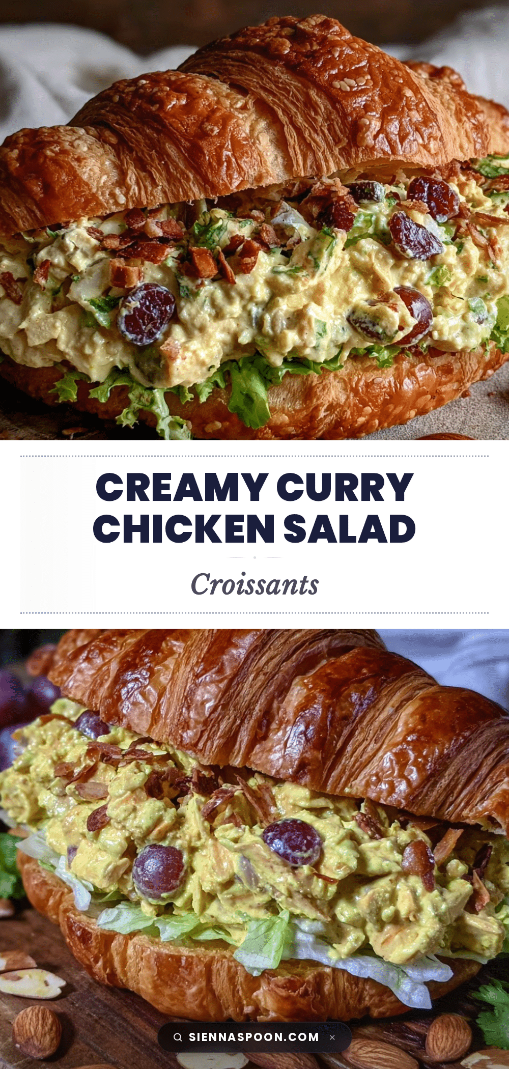 creamy curry chicken salad croissant sandwiches recipe
