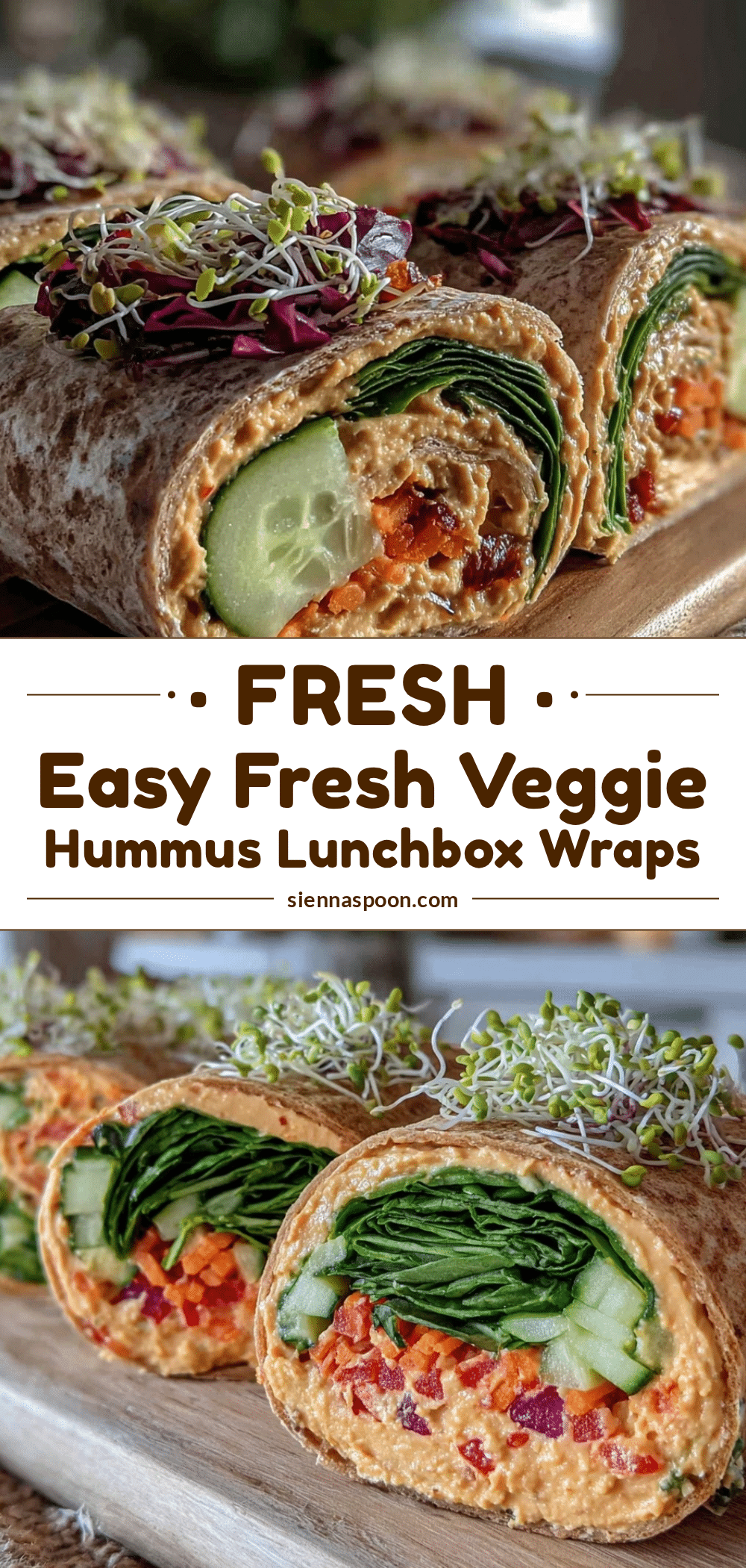 Fresh Veggie Hummus Lunchbox Wraps recipe