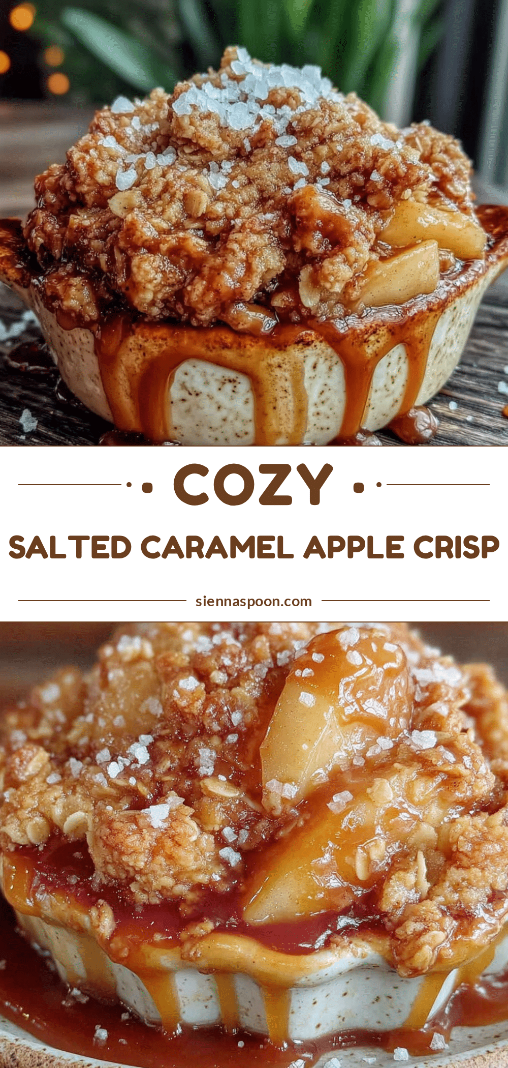 cozy salted caramel apple crisp for two recipe