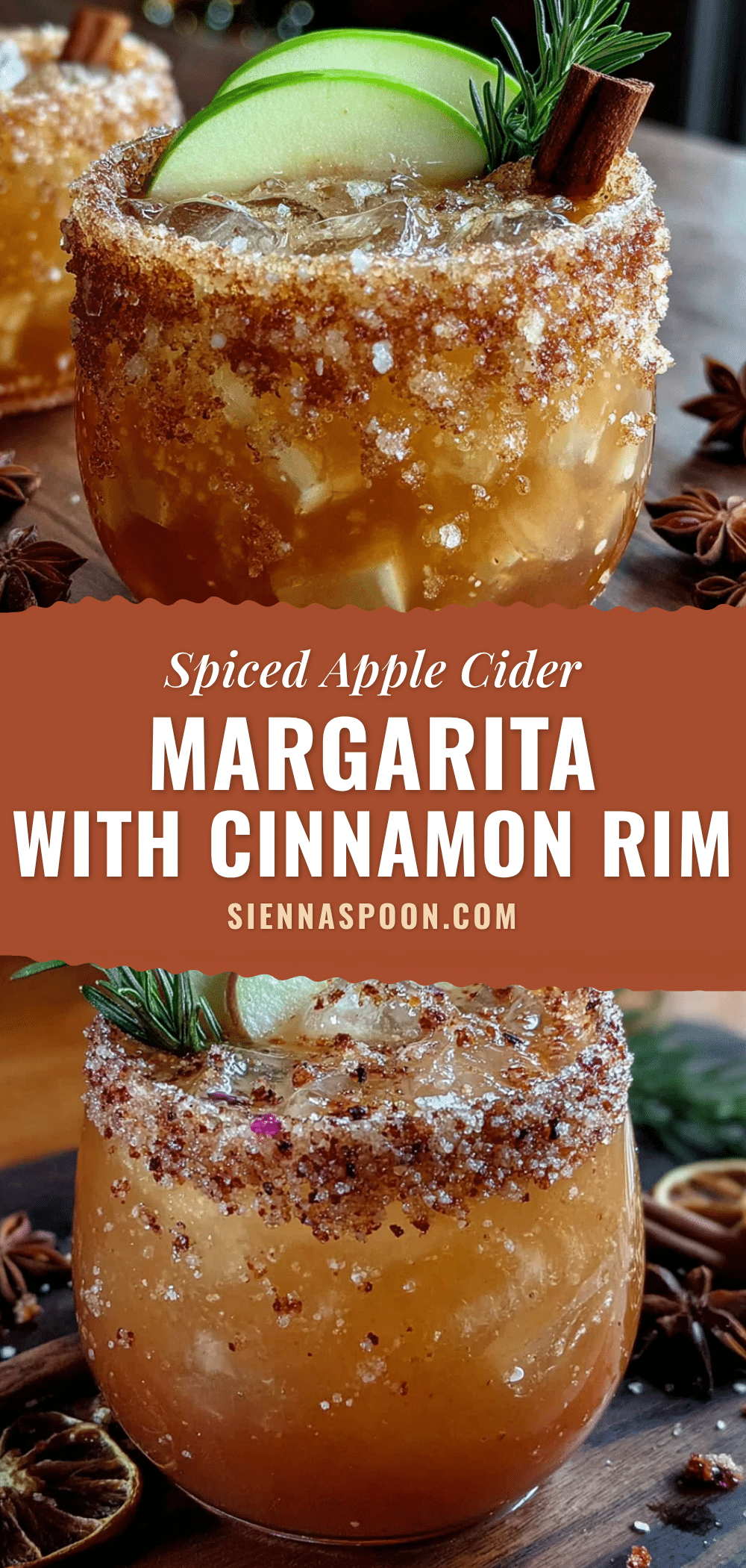 cozy spiced apple cider margarita with cinnamon sugar rim recipe