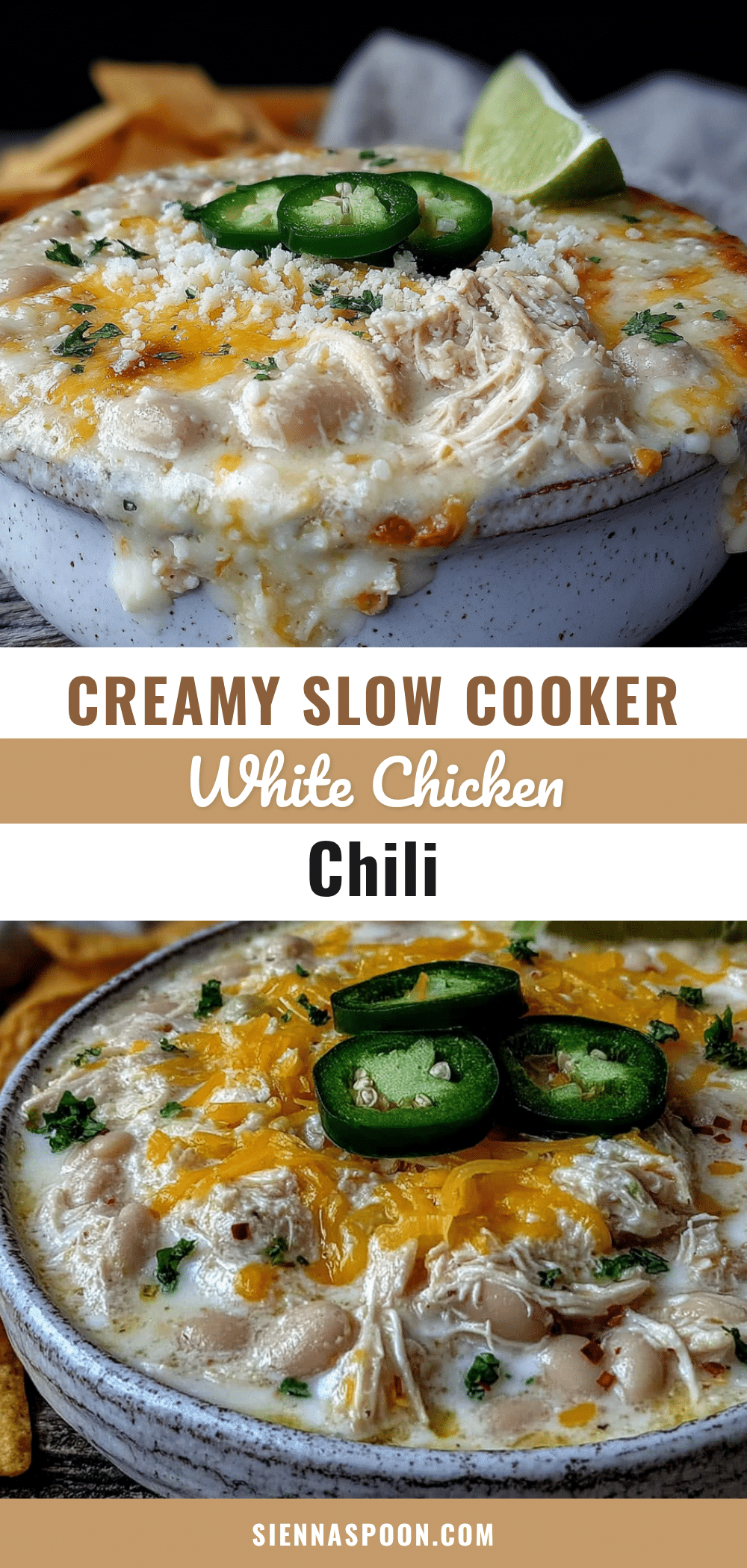 creamy slow cooker white chicken chili recipe