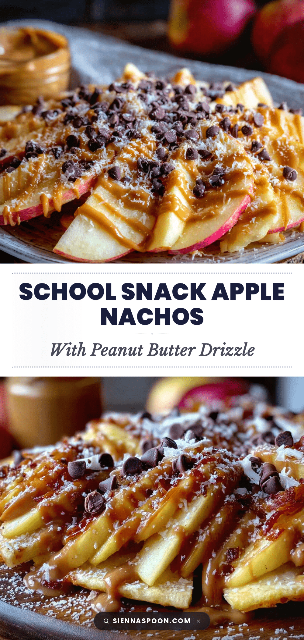 easy apple nachos with peanut butter drizzle recipe