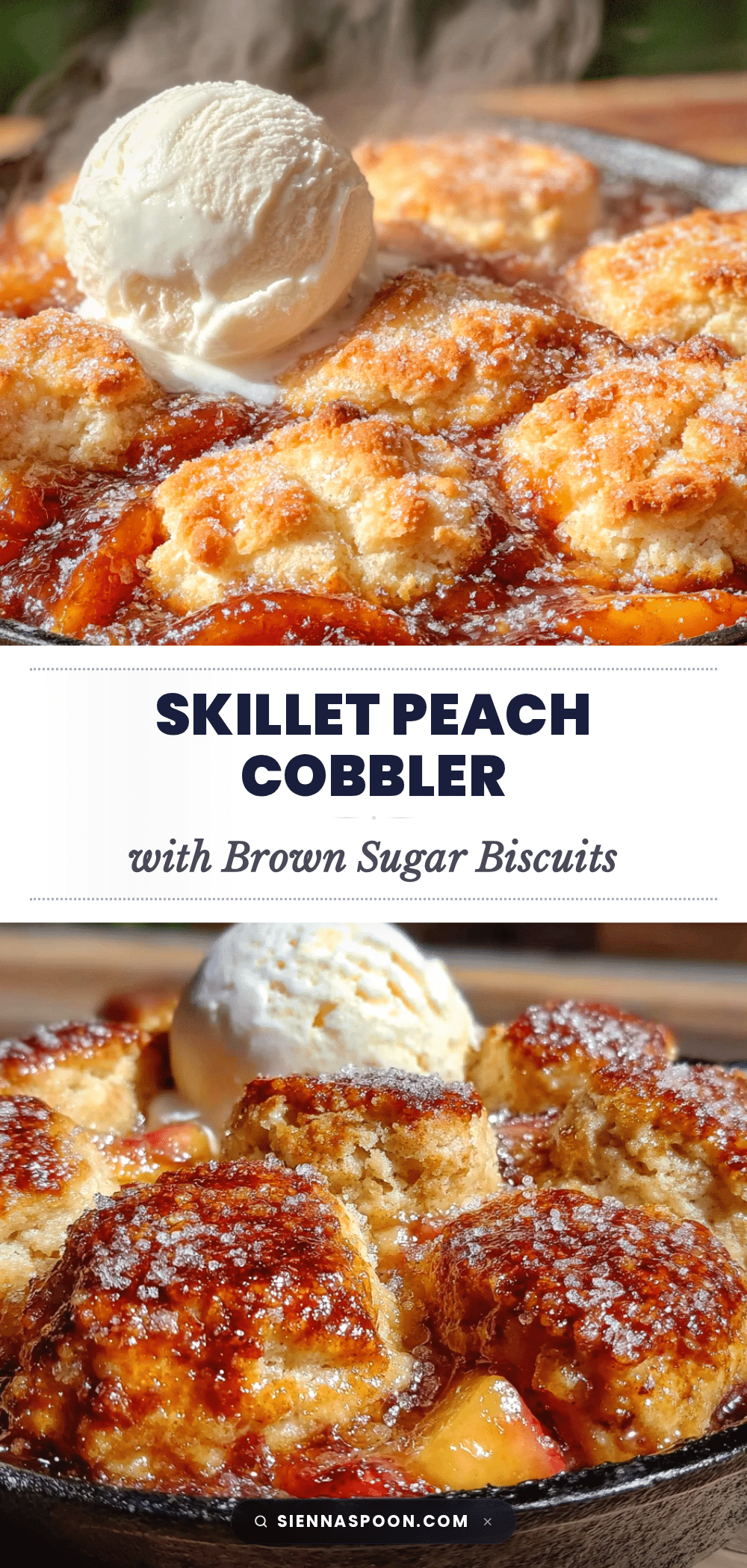 easy skillet peach cobbler with brown sugar biscuits recipe