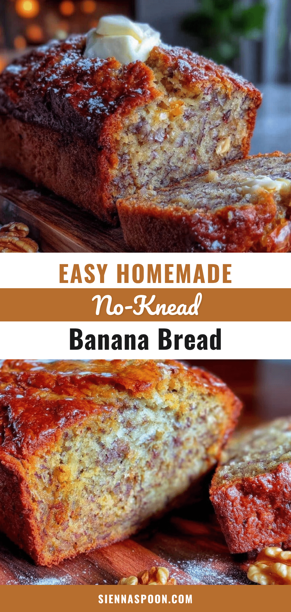 no-knead banana bread recipe