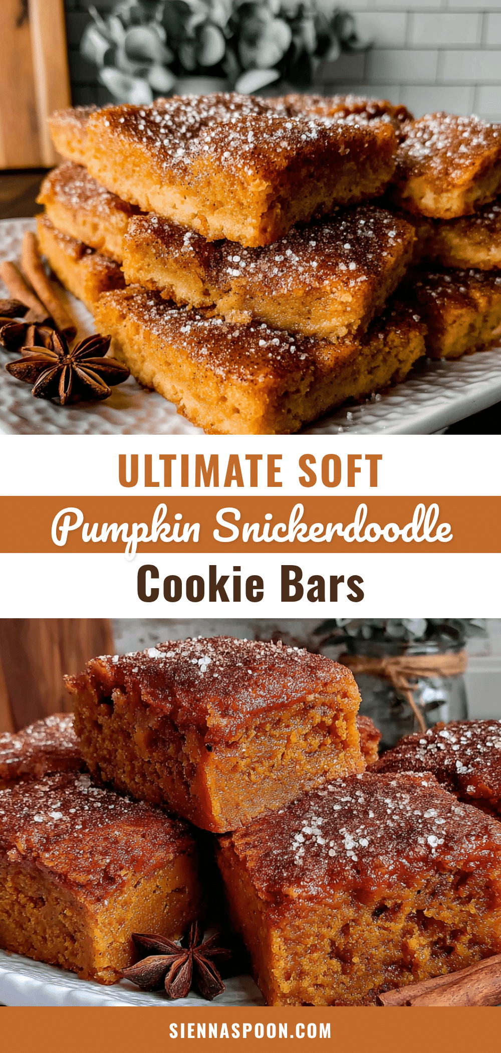 pumpkin snickerdoodle cookie bars recipe