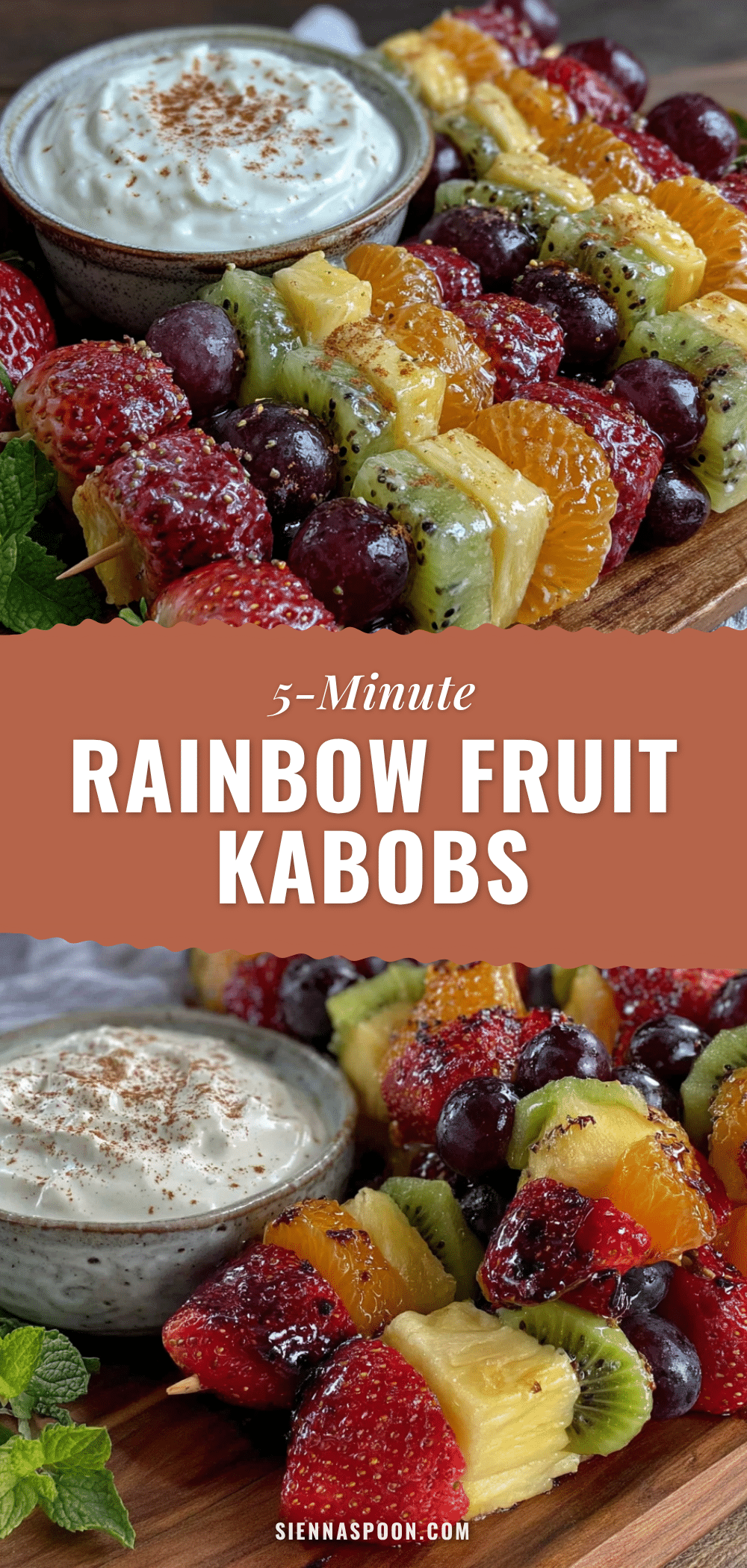 rainbow fruit kabobs with yogurt dip recipe