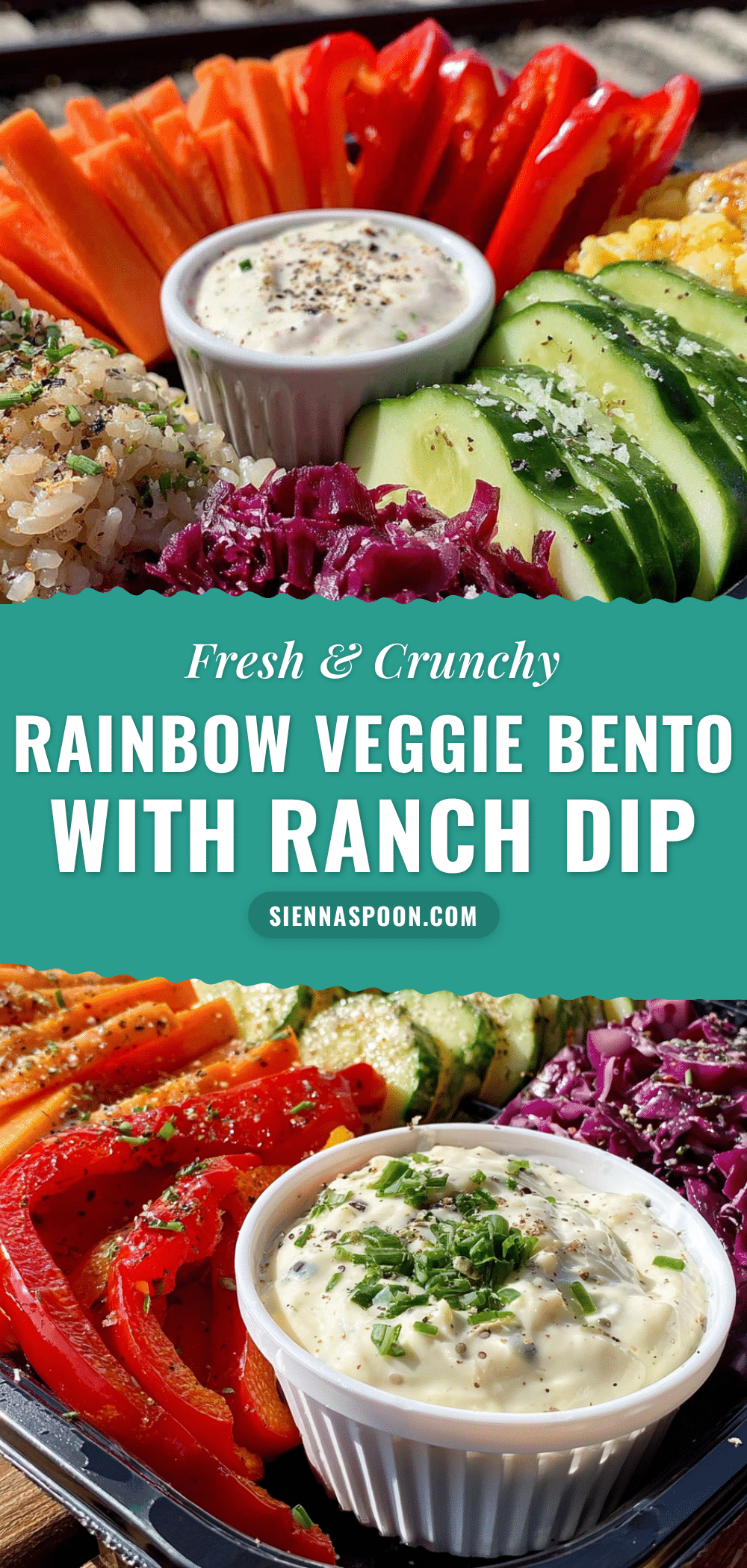 rainbow veggie bento box with ranch dip recipe