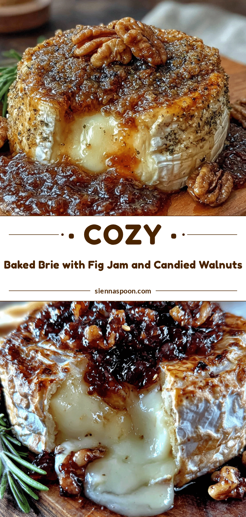 baked brie with fig jam and candied walnuts recipe