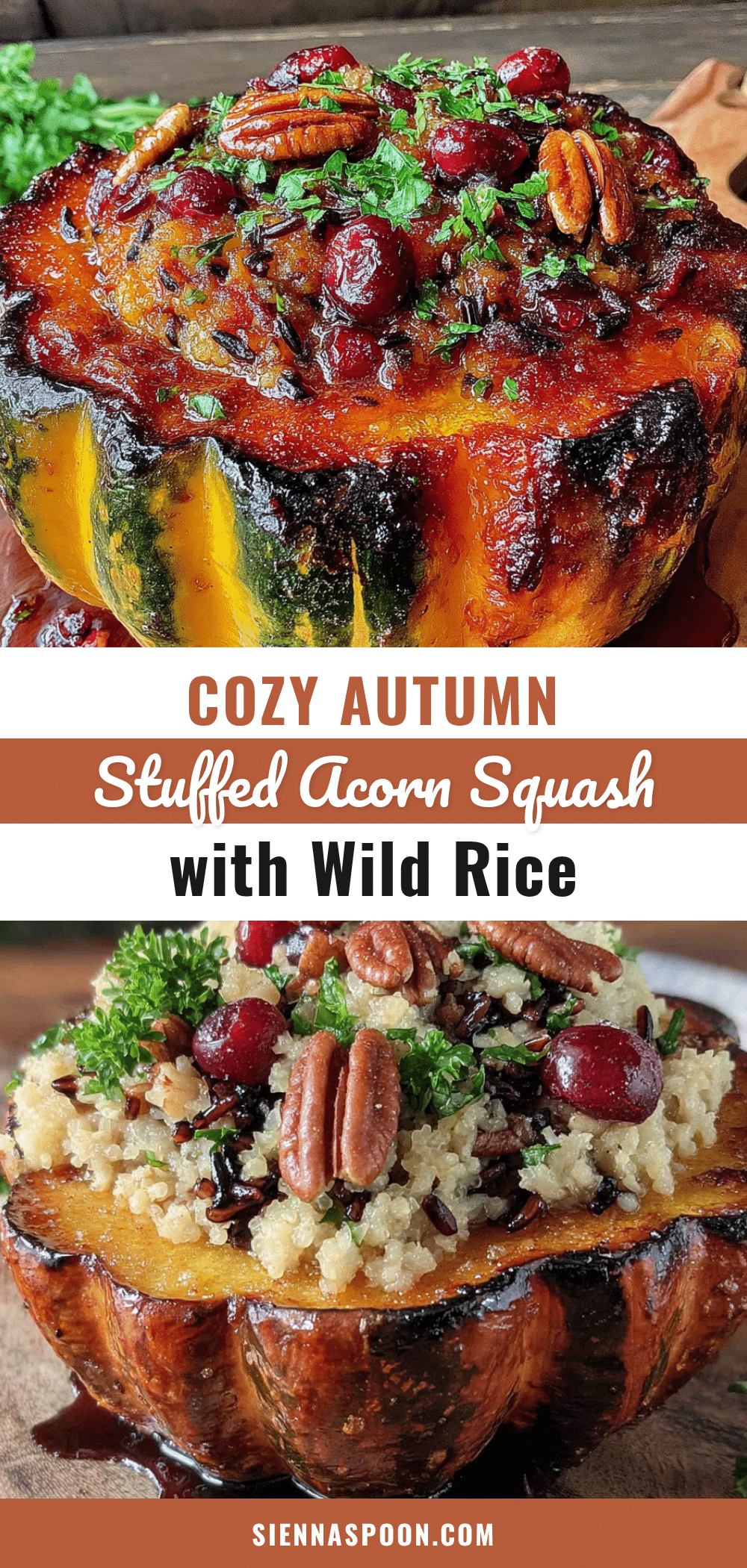 cozy autumn stuffed acorn squash with wild rice recipe