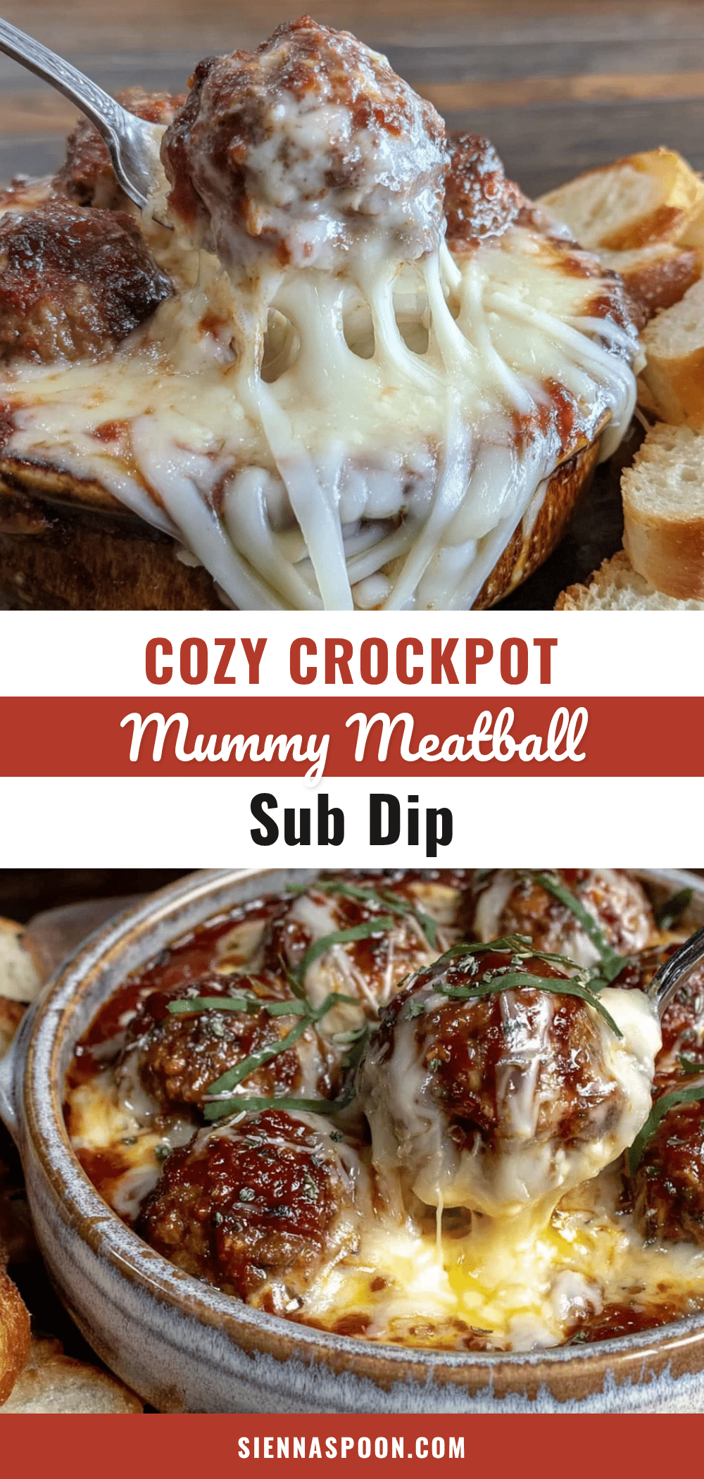 crockpot mummy meatball sub dip recipe