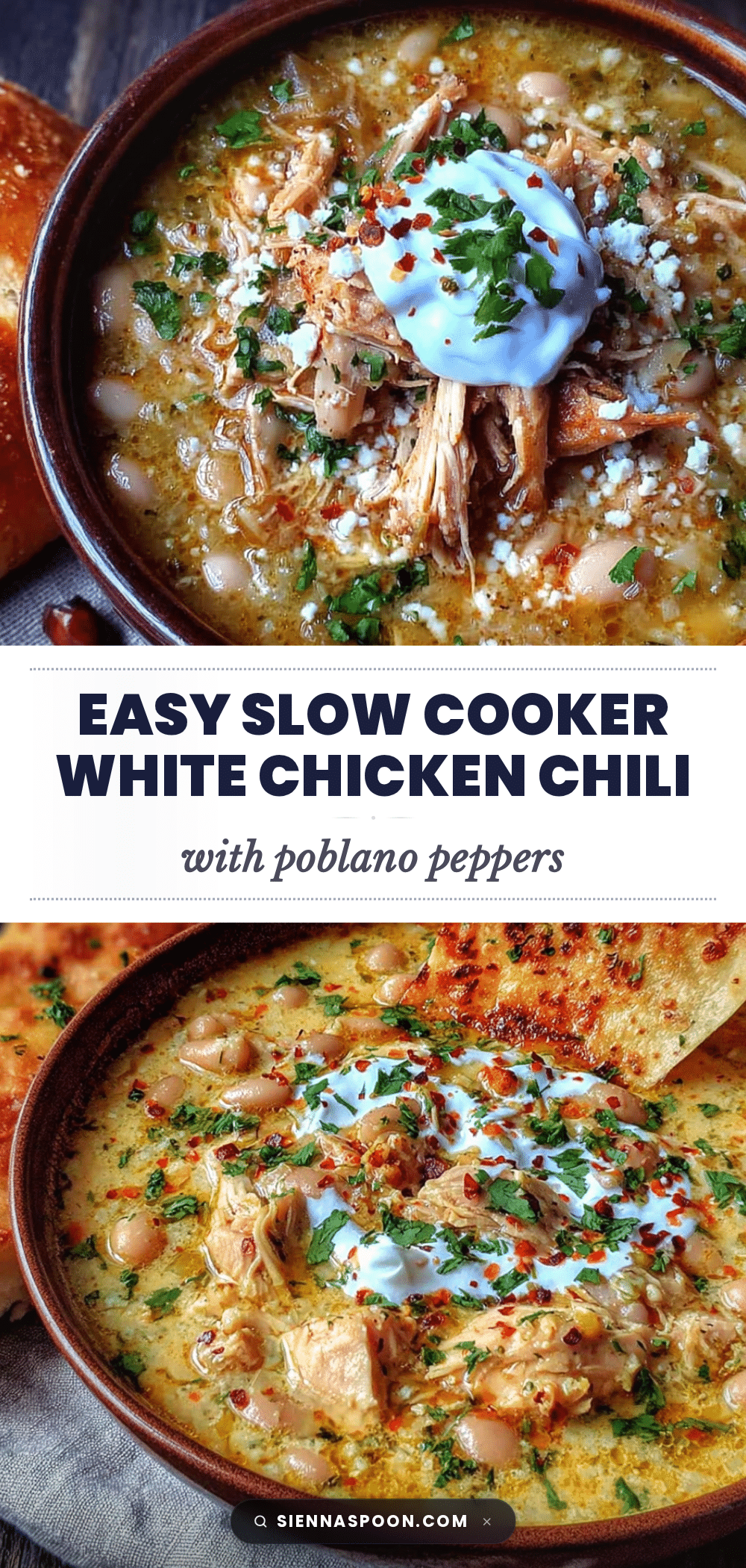 easy slow cooker white chicken chili with poblano peppers recipe