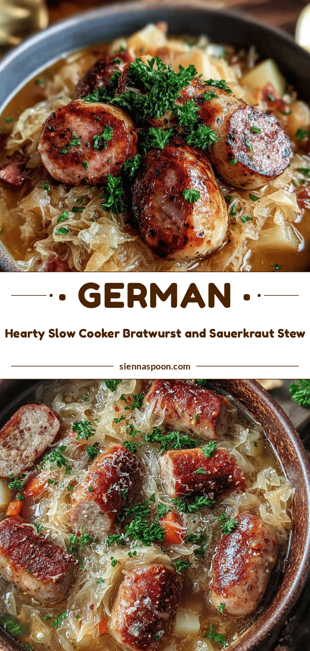 hearty slow cooker bratwurst and sauerkraut stew recipe