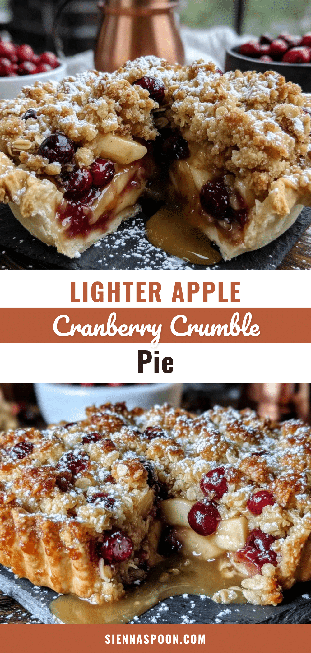 lighter apple cranberry crumble pie recipe