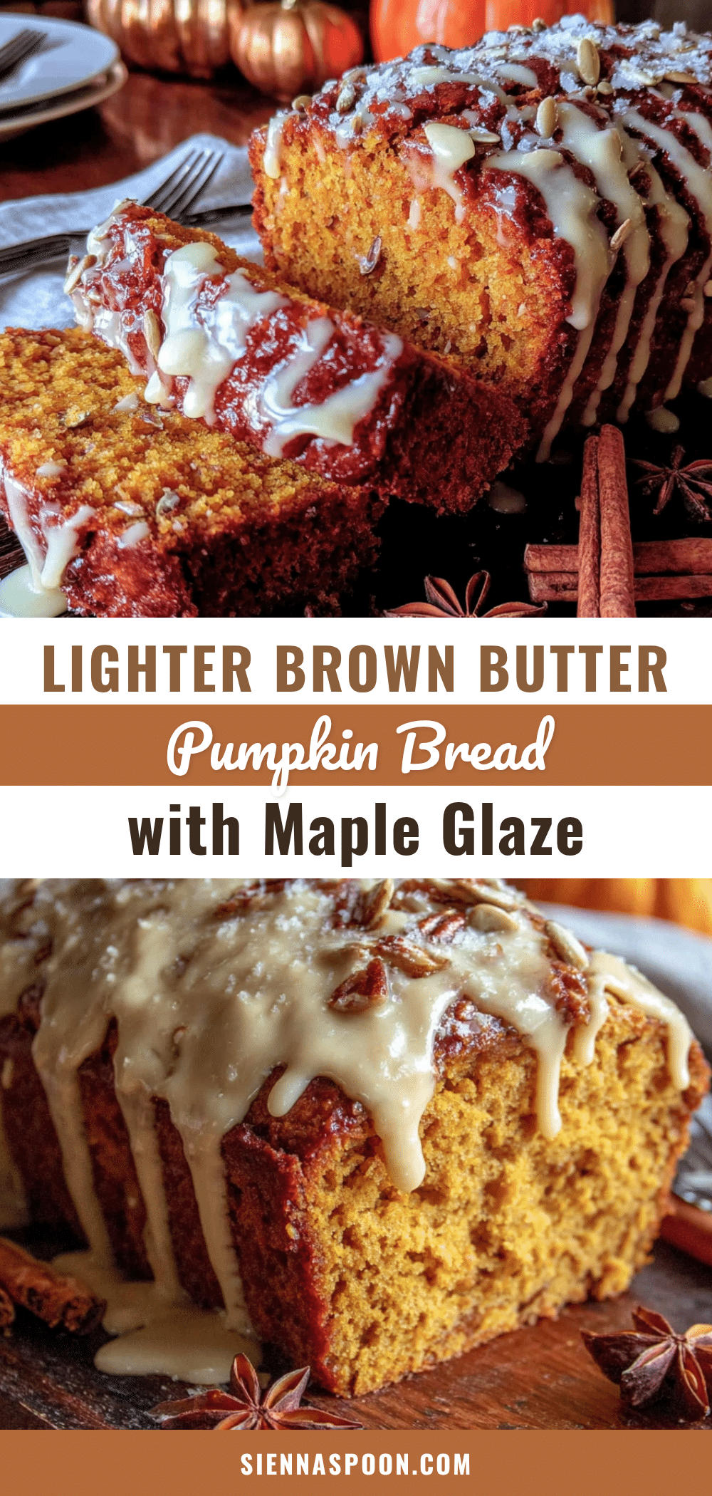lighter brown butter pumpkin bread with maple glaze recipe