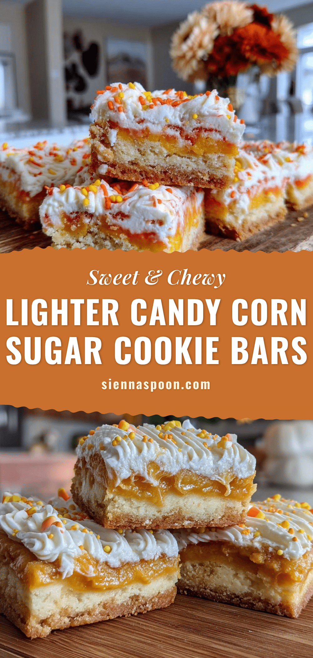 lighter candy corn sugar cookie bars recipe
