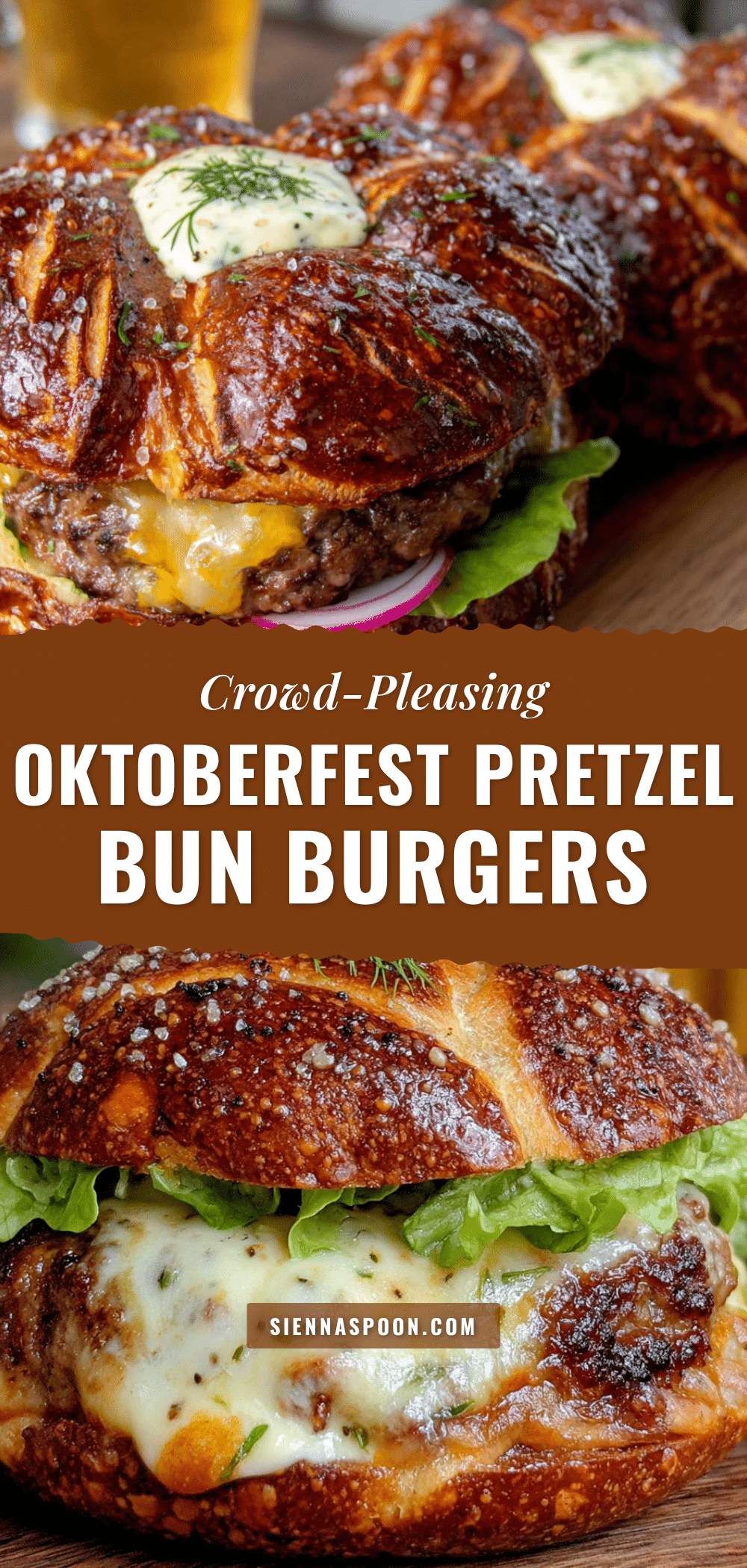 Oktoberfest pretzel bun burgers recipe