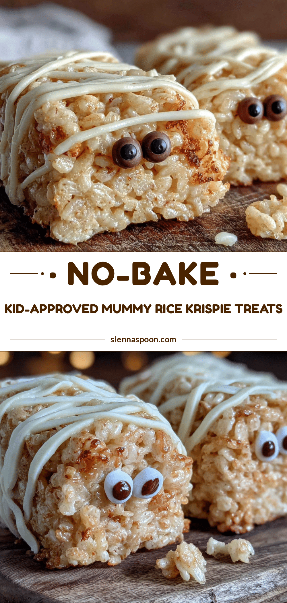 Kid-Approved No-Bake Mummy Rice Krispie Treats recipe