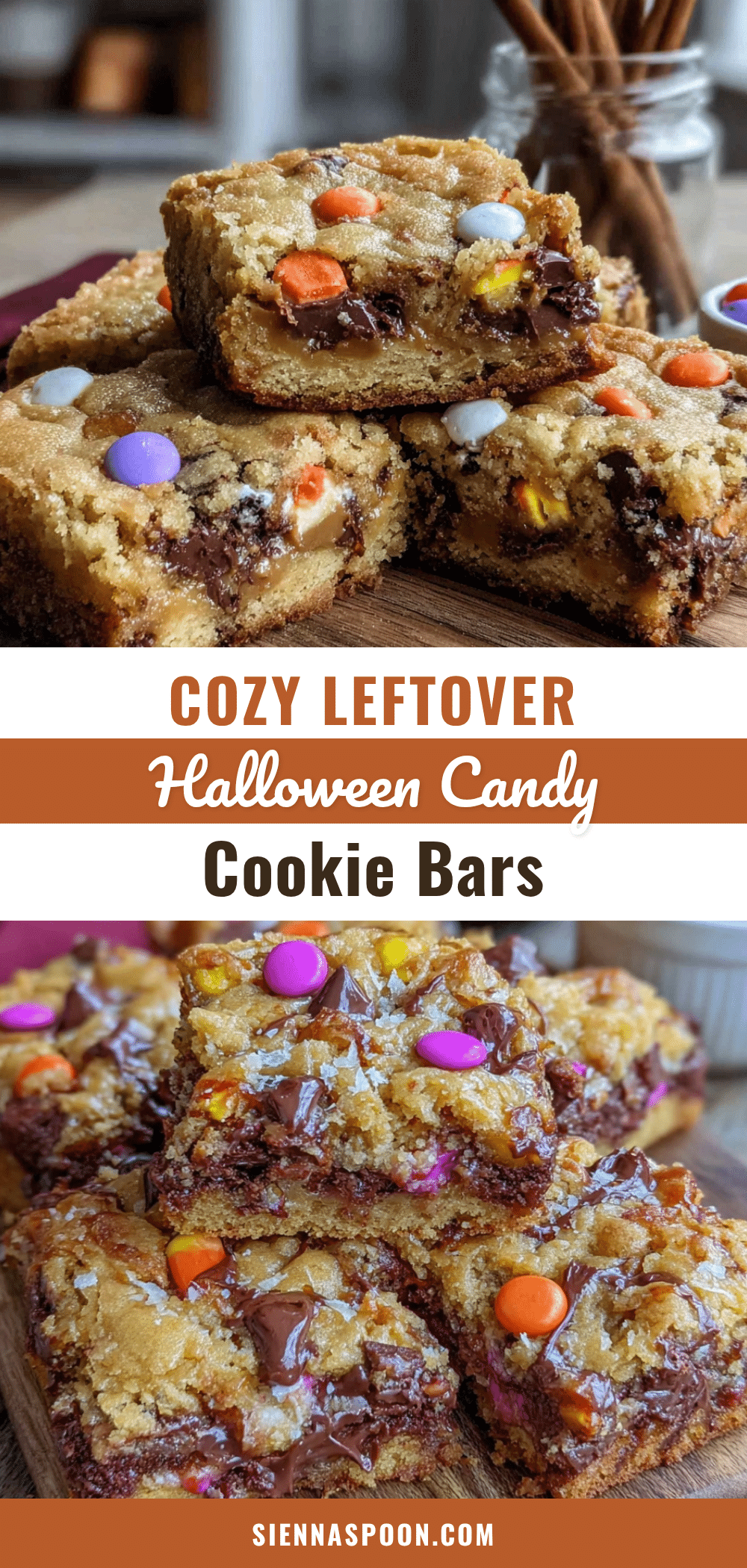 leftover halloween candy cookie bars recipe