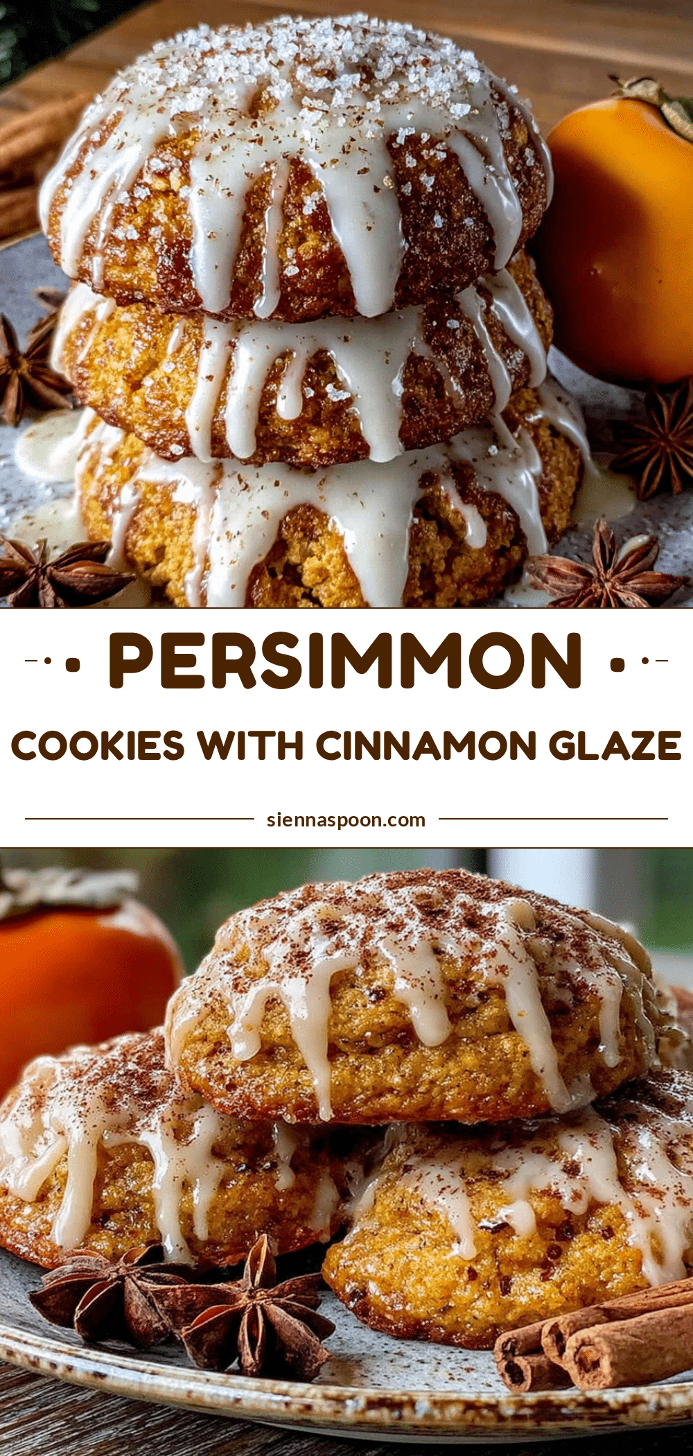 persimmon cookies with cinnamon glaze recipe
